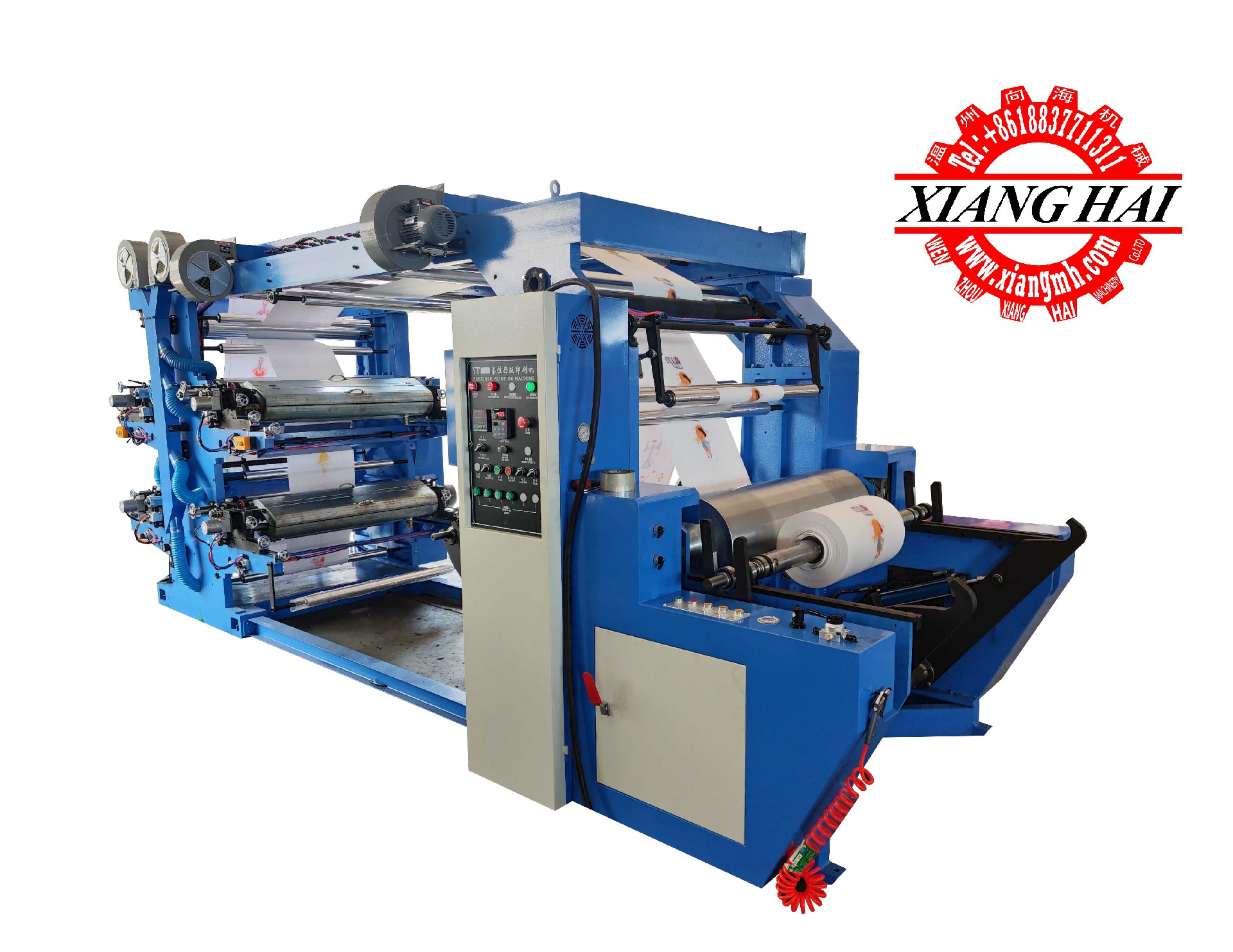 4 цвета ПП тканный мешок пластиковая пленка бумага флексографические принтеры флексо печатная машина