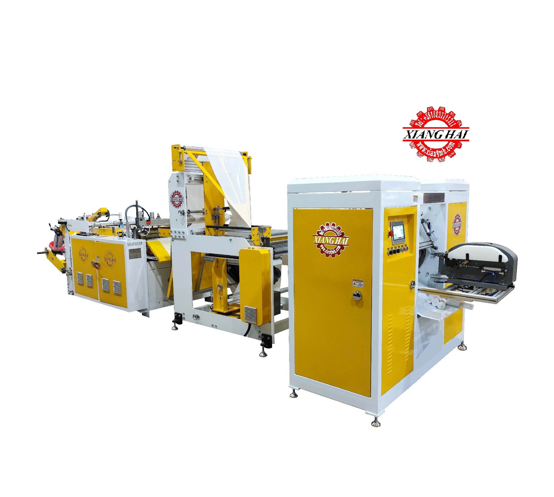 PE пленка двойное складывание После уплотнения Единой линии соединения прокатный мешок делая машину